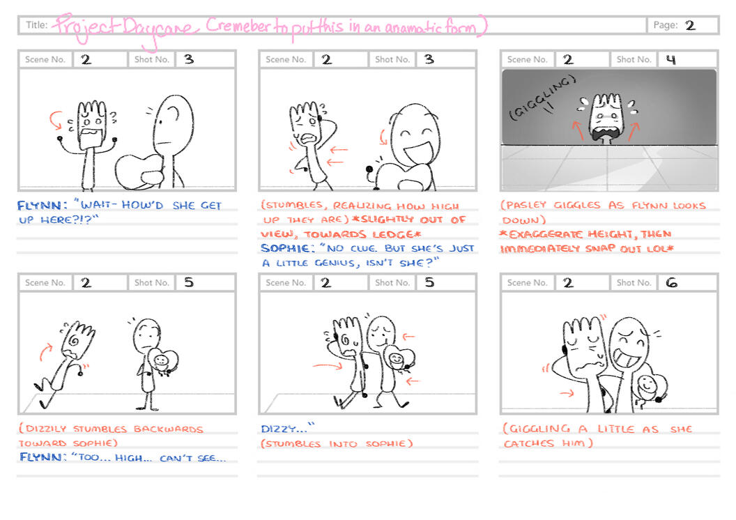 Boards for Puffinfluffo's "Project Daycare": Ep.1 - Scene 2, Pg. 2